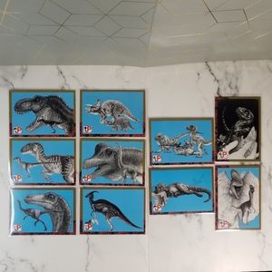 Vintage JP Topps Trading Cards Lot of 10 Jurassic Park Movie Cards Lot #7